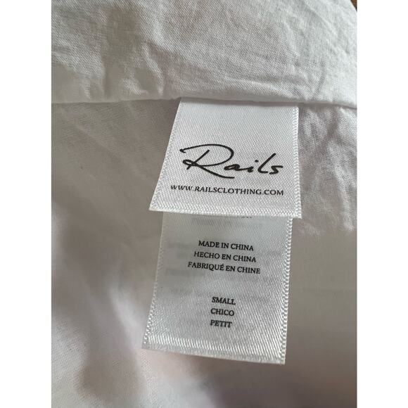 Rails Amellia Dress Merida Stripe Linen Flowy Ruffle Tiered Smocked Waist Small - Picture 11 of 12